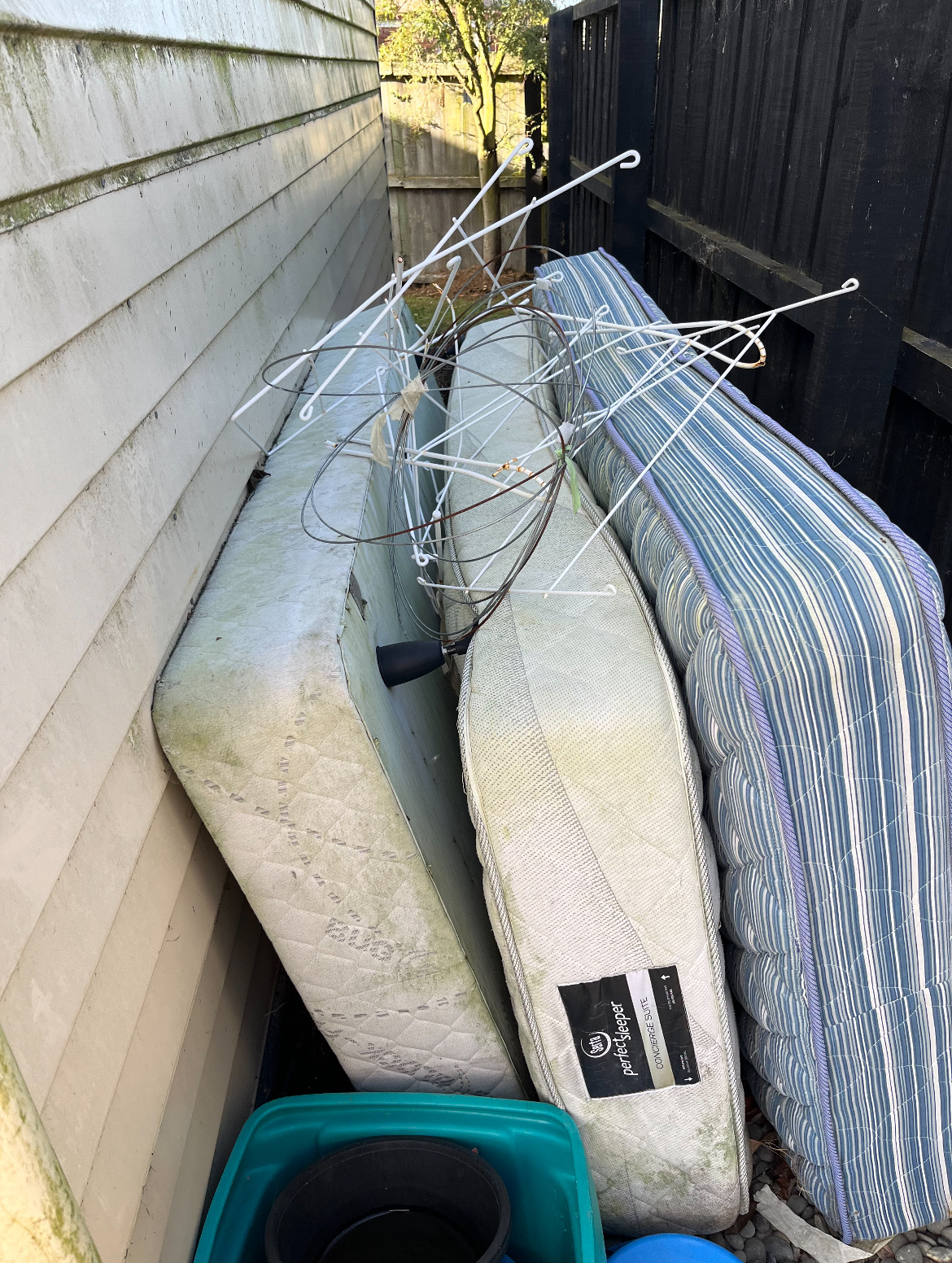 Old mattress ready for removal